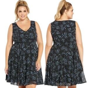 TORRID Watercolor Heart Print Flouncy Skater Dress - Size 22
